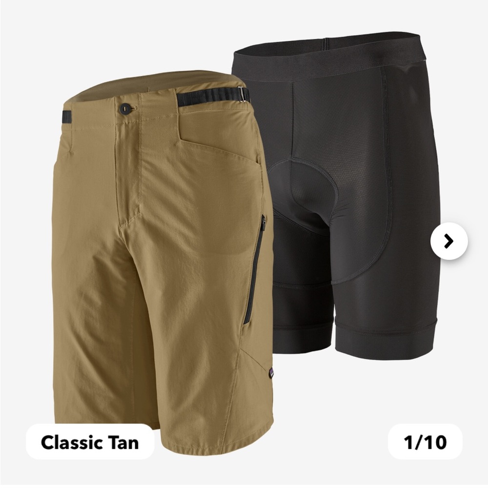 NWT Patagonia Men’s Dirt Craft Bike Shorts 11.5” size 34 Tan NEW - Picture 5 of 5
